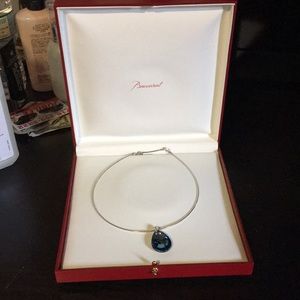 baccarat necklace blue crystal